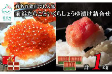 丸鮮道場水産 前浜たらこといくら醤油漬け詰め合わせ（計1kg） たらこ タラコ いくら イクラ