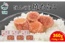 【丸鮮道場水産】北のハイグレード食品2021認定 北海道産 ほんのり焼たらこ 120g×3個（360g）