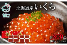 【小分けで便利！】北海道産いくら800g（100g×8）しょうゆ漬け 丸鮮道場水産 食べ切り いくら丼 手巻き寿司 小分け 送料無料