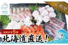 【定期便】 北海道産 旬のお刺身＜5種＞盛り合わせセット 約500g 年4回お届けコース