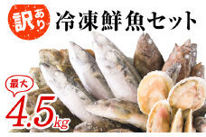 【順次発送】北海道産 冷凍鮮魚セット 最大4.5kg 「漁師応援プロジェクト！」 加熱奨励 一部内臓・鱗処理済み下処理済み おまかせ 魚 さかな 鮮魚 ホタテ サバ ホッケ カレイ 詰め合わせ 鮮魚ボックス 冷凍 海鮮 海産 ホタテ 事業者支援