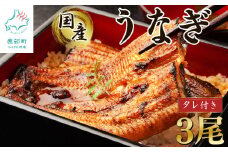 【2025年12月下旬発送】 国産 うなぎ 蒲焼き3尾 タレ付き