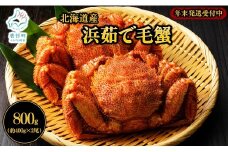 【北海道産】ボイル毛蟹 約800g（400g前後×2尾）蟹 カニ 冷凍