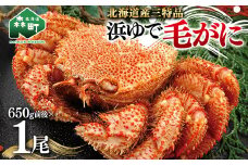 【北海道産三特品】浜ゆで毛がに 650g前後×1尾＜ワイエスフーズ＞ かに カニ 蟹 ガニ がに 森町 ふるさと納税 北海道 毛蟹 毛かに 毛ガニ 毛カニ mr1-0431