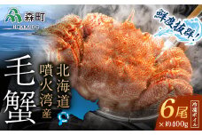 【先行予約】北海道・噴火湾産 冷凍ボイル毛ガニ 400g前後×6尾＜海鮮問屋　株式会社　瑞宝＞ かに カニ 蟹 ガニ がに 森町 ふるさと納税 北海道 毛蟹 毛かに 毛ガニ 毛カニ mr1-0606