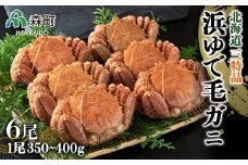 【北海道三特品】浜ゆで毛がに（350～400g×6尾） ＜ワイエスフーズ＞ かに カニ 蟹 ガニ がに 森町 ふるさと納税 北海道 毛蟹 毛かに 毛ガニ 毛カニ mr1-0005