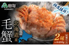 【先行予約】北海道産 冷凍ボイル毛ガニ 400g前後×2尾 ＜海鮮問屋　株式会社　瑞宝＞ かに カニ 蟹 ガニ がに 森町 ふるさと納税 北海道 毛蟹 毛かに 毛ガニ 毛カニ mr1-0947
