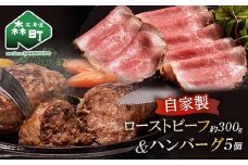 自家製ローストビーフ ・手作りハンバーグセット＜(株)ヤマイチ佐々木精肉畜産＞ 森町 ローストビーフ ハンバーグ 肉料理 惣菜 加工品 ふるさと納税 北海道 mr1-1074