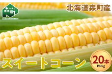 スイートコーンイエロー Lサイズ20本 北海道森町産 （令和7年7月下旬から順次発送予定） <こうのファーム> とうもろこし トウモロコシ とうきび トウキビ 唐黍 野菜 やさい たっぷり 甘い 北海道 森町 ふるさと納税 mr1-0472