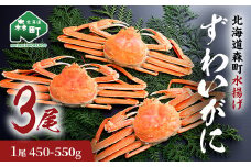 ずわいがに（450g～550g） 3尾入り 北海道森町水揚げ かに カニ 蟹 ガニ がに 森町 ふるさと納税 北海道 ずわいかに ズワイガニ mr1-0925