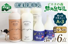 【毎月定期便】ピカタの森駒ヶ岳牛乳 乳製品セットA-3 全3回【ピカタの森 駒ケ岳牛乳】 低温殺菌牛乳 森町 牛乳 セット ノンホモ ミルク ヨーグルト 飲むヨーグルト コーヒー牛乳 ふるさと納税 北海道 mr1-0652