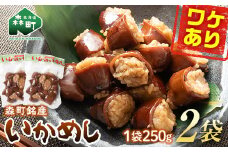 【訳あり】森町銘産いかめし500g（250g×2） カット済み 醤油味 道産ネットミツハシ 森町 いかめし 烏賊めし イカ飯 惣菜 いか イカ 烏賊 レトルト 簡単調理 一人暮らし ふるさと納税 北海道 mr1-0979