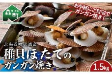 北海道噴火湾産 稚貝ほたてのガンガン焼き 1.5kg 海産物 加工品 ほたて 帆立 ホタテ 魚介類 海鮮 森町 ふるさと納税 mr1-0981