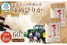 先行予約【6回定期便】北海道八雲町熊石産  令和7年産ゆめぴりか(精白米) 10kg(5kg×2袋)(25年10月上旬～発送開始) 【 北海道八雲町熊石産 ゆめぴりか 10kg 精白米 米 お米 おこめ コメ こめ おうちごはん 家庭用 八雲町 北海道 】