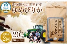先行予約〈2回定期便〉北海道八雲町熊石産 令和7年産ゆめぴりか(精白米) 10kg 25年10月上旬～発送開始【 北海道八雲町熊石産 ゆめぴりか 10kg 精白米 米 お米 おこめ コメ こめ おうちごはん 家庭用 八雲町 北海道 】