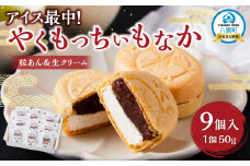 アイス最中！やくもっちぃもなか(粒あん＆生クリーム) 9個入 【 もなか モナカ 最中 アイス 和菓子 菓子 おかし 食品   グルメ お取り寄せ    】