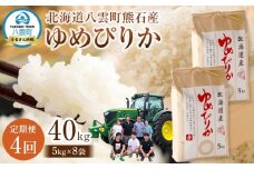 【先行受付】【4回定期便】北海道八雲町熊石産 ゆめぴりか(精白米) 10kg(5kg×2袋)　(令和7年産)【 米 お米 新米 ゆめぴりか 精白米 定期便 5kg×2袋 10kg 食品 グルメ お取り寄せ お取り寄せグルメ  八雲町 北海道 】