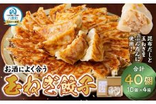 【食感と昆布だしにこだわり】 お酒によく合う玉ねぎ餃子40個(10個×4箱)【 餃子 ぎょうざ 玉ねぎ餃子 冷凍餃子 加工品 冷凍 おつまみ つまみ 食品 グルメ お取り寄せ お取り寄せグルメ 八雲町 北海道 】