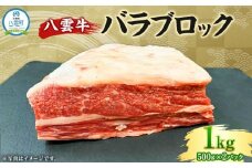 【北海道情報雑誌で紹介！】八雲牛 バラブロック 1kg（500g×２パック）【 肉 お肉 にく 牛 牛肉 バラ ブロック 煮込み料理 オーブン料理 食品 グルメ お取り寄せ お取り寄せグルメ 人気 おすすめ  八雲町 北海道   】