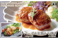 肉のプロが作る お惣菜2種セット ハンバーグ4個・若鶏もも焼き〈タレ味〉2本　簡単調理でお店の味