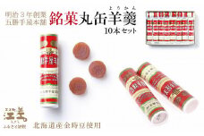 五勝手屋本舗『丸缶羊羹（ようかん）』10本セット　金時豆のようかん　保存料不使用　五勝手屋羊羹の老舗　和菓子　銘菓　名物　贈答用　ギフト　お中元　お歳暮　お祝い　のし　熨斗