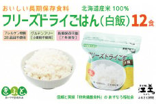 《※注文多数の為※配送までの目安：約6か月》《アレルゲン物質28品目不使用》あすなろ福祉会の『フリーズドライご飯（白飯）』 12食　北海道産米100％　グルテンフリー　保存料不使用　長期保存［7年保存可］　フリーズドライ　完全受注生産　非常食　災害備蓄　携行食　防災　アウトドア　長期保存食　思いやり型返礼品　「きふと、」