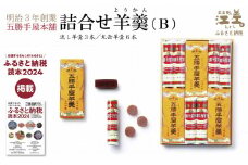 五勝手屋本舗『詰合せ羊羹』（B）流し羊羹3本/丸缶羊羹6本　金時豆のようかん　保存料不使用　五勝手屋羊羹の老舗　和菓子　銘菓　名物　贈答用　ギフト　お中元　お歳暮　お祝い　のし　熨斗