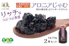 江差産果実使用 手摘み・手作り「アロニアじゃむ」1瓶170g×2本 　北海道産アロニアベリー　プレザーブスタイルジャム　ごろっとした果実の食感　ていねいな渋抜きで食べやすい　保存料不使用　【思いやり型返礼品】