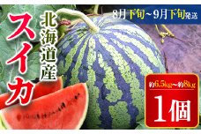 【2025年8月下旬より発送】北海道厚沢部町産 スイカ1個（第２期：８月下旬から９月下旬の間に発送）  【 ふるさと納税 人気 おすすめ ランキング スイカ すいか 西瓜 おいしい 甘い 北海道 厚沢部 送料無料 】 ASO022
