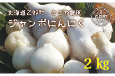 ＜ささや農園産ジャンボにんにく 2kg＞北海道産 国産 にんにく ニンニク 無農薬 化学肥料無使用