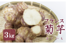 ＜ささや農園産　フランスキクイモ3kg＞北海道 道産 国産 乙部町 キクイモ 菊芋 フランスキクイモ 紫キクイモ 有機肥料 有機 イヌリン