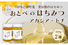 ＜おとべのはちみつ アカシア・トチ 500g×各1本＞北海道 道産 北海道産 天然 非加熱 アカシア アカシア蜜 トチ蜜 トチ クセなし 単花蜜 生はちみつ はちみつ ハチミツ 蜂蜜 おとべのはちみつ