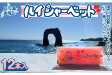 元祖 奥尻スイーツ　「ハイシャーベット」（12本入り） ハイシャーベット シャーベット 氷菓 駄菓子 アイス スイーツ 道南 銘菓 イチゴ味 OKUO002