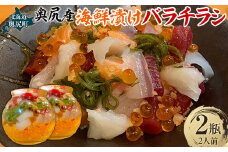 海鮮漬けバラチラシ2瓶2人前 【 ふるさと納税 人気 おすすめ ランキング 海鮮チラシ 海鮮 チラシ まぐろ サーモン イカ タコ エビ いくら 新鮮 2人前 北海道 奥尻町 送料無料  】 OKUV005
