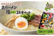 【北海道産小麦100%使用】生ラーメン塩24食セット（12袋） F21W-388  