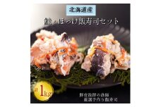 【漁師の発酵郷土食】北海道産 鮭・ほっけ飯寿司セット 計1kg 秋鮭 海鮮 旬 通販 せたな町 ふるさと納税