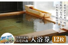 美肌の湯「黒松内温泉ぶなの森」無料入浴券 12枚