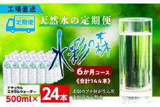 【定期便 6カ月】黒松内銘水 水彩の森 500ml×24本（1箱）北海道 ミネラルウォーター