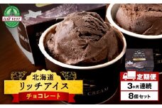 【定期便3ヶ月】リッチアイスクリーム カカオ香るほどよい甘さのチョコレート 8個セット（100ml）