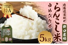 〈令和6年〉 らんこし米 (ゆめぴりか) 5kg (野口農場)