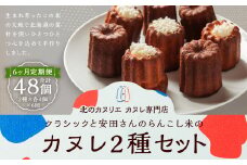 【6ヶ月定期便】クラシックと、安田さんのらんこし米のカヌレ 2種各4個 合計8個入り