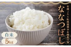【令和6年産】有機JAS転換期間中有機農作物 らんこし産 ななつぼし 5kg （中村農場）お米 米 精米