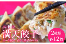 ニセコ満天餃子　ポーク餃子、きのこ餃子のセット【09138】