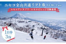 ふるさと納税 北海道 ニセコ町 ニセコ 倶知安 全山 スキー リフト券 1日券 3枚 ニセコユナイテッド ニセコアンヌプリ ニセコビレッジ 羊蹄山 パウダースノー ゴンドラ アクティビティ スノーボード  NISEKO【3500301】