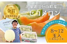 《2025年分受付中》糖度13度以上!市場には出回らない北海道ニセコメロン8～12玉（1箱8kg×2箱）/高橋農園【37004】