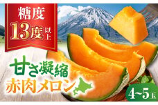 ニセコ町産 赤肉メロン 4～5玉 《喜茂別町》【ニセコビュープラザ直売会協同組合】 メロン めろん 赤肉 赤肉メロン 糖度13度以上 化粧箱入り 贈答 贈答用 贈答品 贈り物 デザート フルーツ 果物 常温 常温配送 北海道 甘い ギフト プレゼント 産直 贅沢 ぜいたく ご褒美 特別 季節限定 期間限定 [AJAH019] 23000 23000円