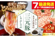 三元豚 しゃぶしゃぶセット 計500g（ロース・バラ） だし・昆布付き 《喜茂別町》【平田牧場】 肉 豚肉 ロース バラ ロース肉 バラ肉 しゃぶしゃぶ 鍋 お鍋 冷凍配送 北海道 [AJAP001] 11000 11000円