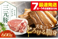 三元豚 ロースブロック600g《喜茂別町》【平田牧場】 肉 豚肉 ロース ブロック ローストポーク 煮豚 酢豚 煮物 冷凍配送 北海道 [AJAP070] 10000 10000円 1万円