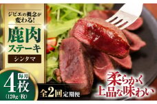 【全2回定期便】鹿肉 シンタマ120g×4枚 《喜茂別町》【EBIJIN】 ジビエ 鹿 シンタマ 希少部位 ステーキ ステーキ用 赤身 冷凍 冷凍配送 北海道 [AJAO044] 32000 32000円