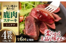 【全6回定期便】鹿肉 シンタマ120g×4枚 《喜茂別町》【EBIJIN】 ジビエ 鹿 シンタマ 希少部位 ステーキ ステーキ用 赤身 冷凍 冷凍配送 北海道 [AJAO046] 96000 96000円